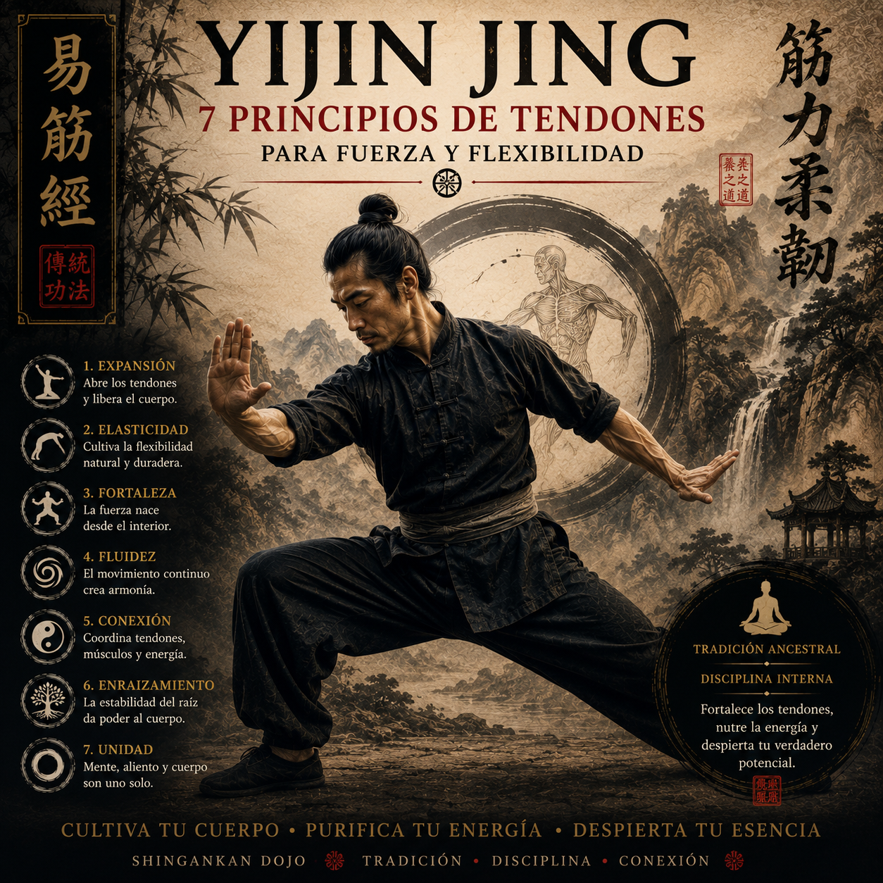 Yijin Jing: 7 Principios de Tendones para Fuerza y Flexibilidad