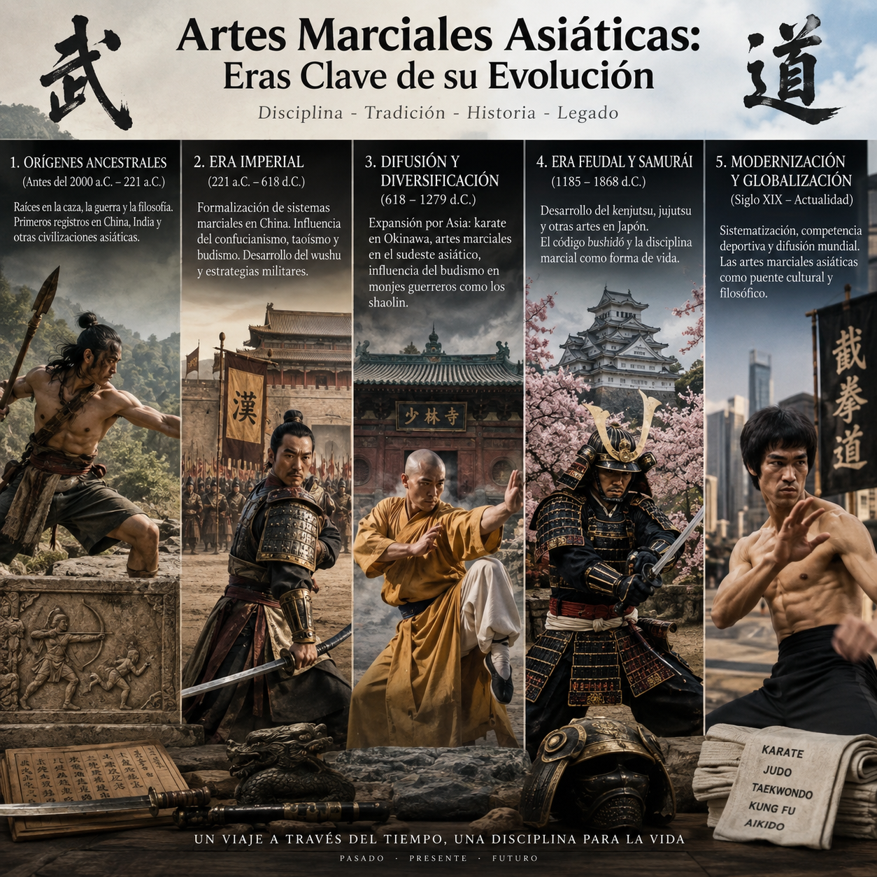 Artes Marciales Asiáticas: 7 Eras Clave de su Evolución