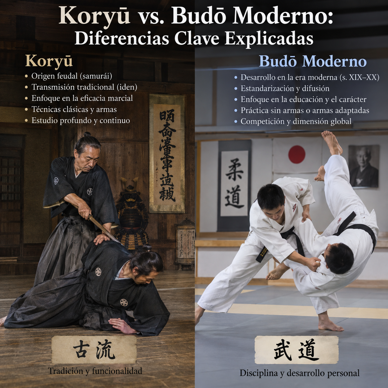 Koryū vs. Budō Moderno: 7 Diferencias Clave Explicadas