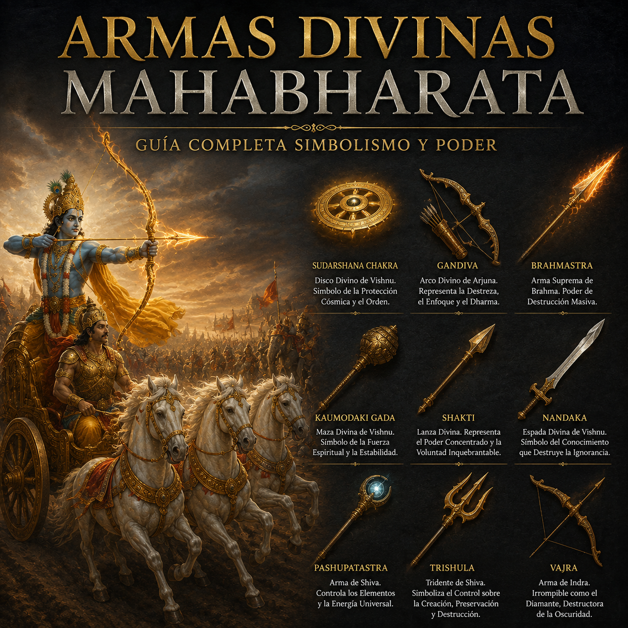 Armas Divinas Mahabharata: Guía Completa Simbolismo y Poder